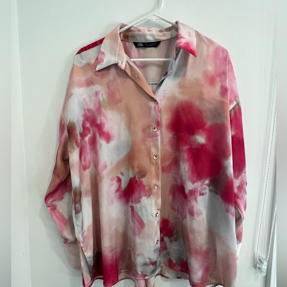 Zara Women's Pink Silky Top - Picture 1 of 3